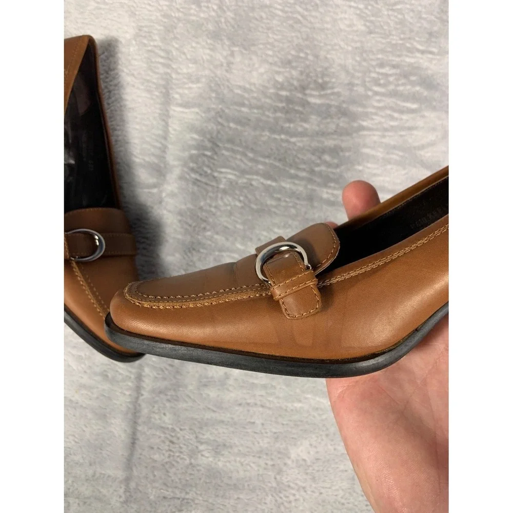 Coach Keely Women's Tan Leather Heeled‎ Loafers Shoes P410 603 Size 6.5 B Used
